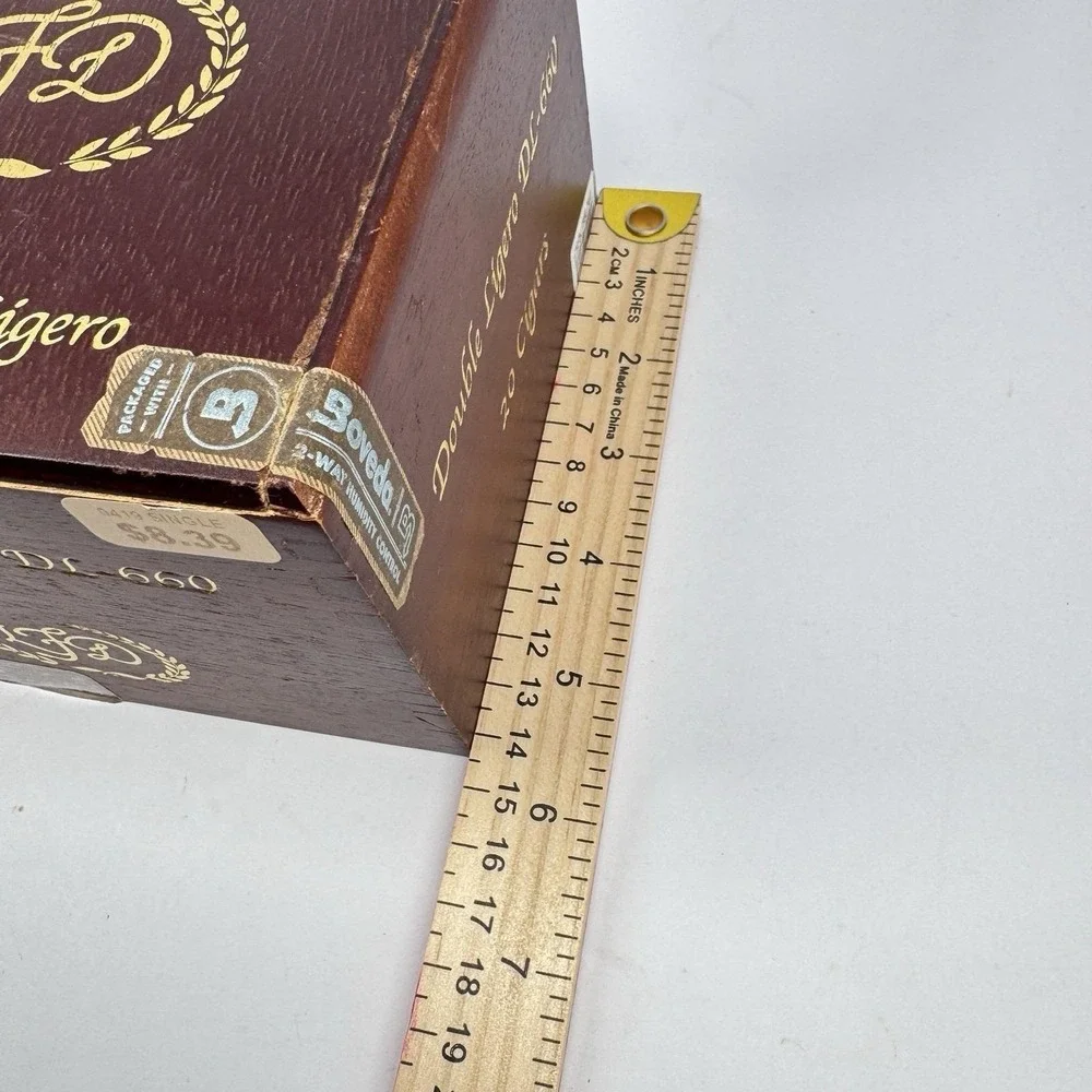 La Flor Dominicana Double Ligero DL-600‎ Empty Wood Cigar Box Hinged Storage